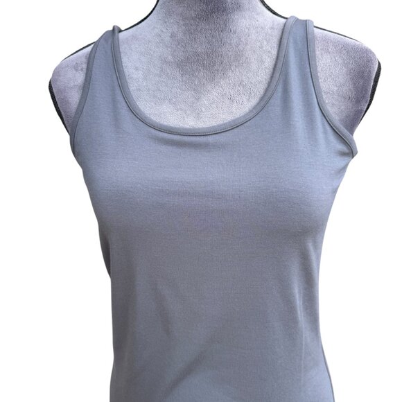 Gray Maxi Tank Dress With Scoop Neckline & Side Slit - Picture 4 of 5